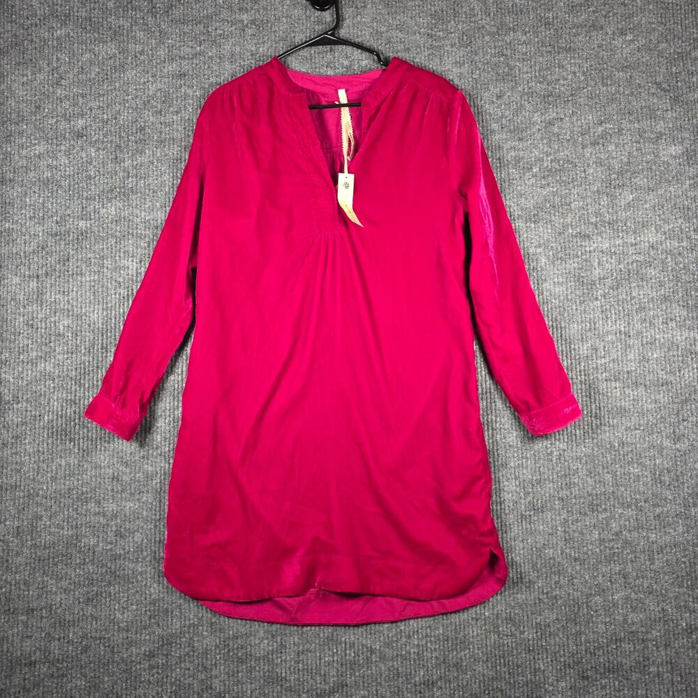 Uncle Frank Pink Tunic Dress XS NWT‎ Silky Boho Shift 3/4 Sleeve